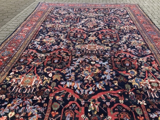 Large Antique Persian Mahal carpet in good condition, size: 505x305cm / 16'6''ft x 10'1ft  www.najib.de                 