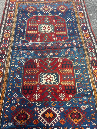 Antique Caucasian Chajli rug, size: 250x157cm / 8‘2ft by 5‘2ft the rug was cut and shut in the middle. Still a very nice rug.         