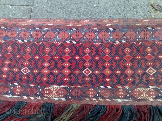 Antique Turkmen Tekke flatweave Torba . Age : 2nd half of 19th century. Size : ca 102cm x 34cm . Good quality . Nice collector´s piece.       