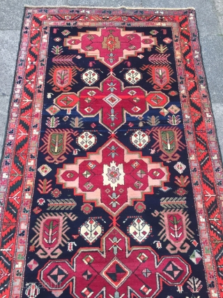 Antique Caucasian Karabagh runner, good condition, size: ca. 370x115cm / 12'2''ft x 3'8''ft                    