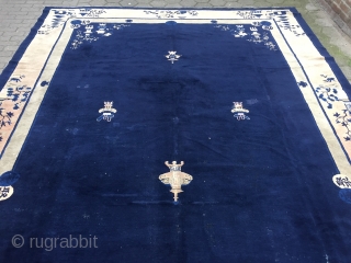 Estate find: Antique oversize Chinese Peking rug, very decorative, size: 520x303cm / 17'1''ft x 10ft , used original condition, some minor localized wear, still very decorative.       