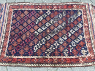 Antique Baluch rug, unusual design and large kilims, size: 190x120cm / 6'3''ft x 4ft
                   