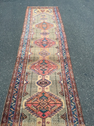 Camel ground Persian Sarab runner, size: ca. 445x95cm / 14'6''ft x 3'1''ft , age: circa 1920                 