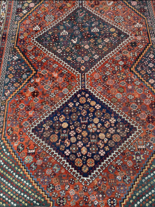 Antique Qashqai tribal rug from Southwest Persia. Age: 19th century. Size: circa 305x180cm / 10ft by 6ft http://www.najib.de               