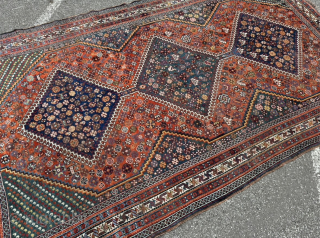 Antique Qashqai tribal rug from Southwest Persia. Age: 19th century. Size: circa 305x180cm / 10ft by 6ft http://www.najib.de               