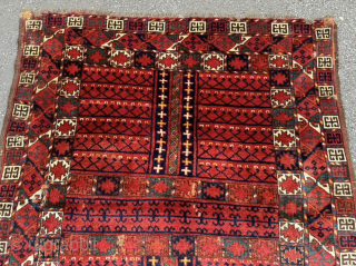 Antique Turkmen Ersari Ensi. Shiny wool, beautiful saturated colors. Age: 19th century. Size: circa 170x140cm / 5’6ft by 4’6ft http://www.najib.de             