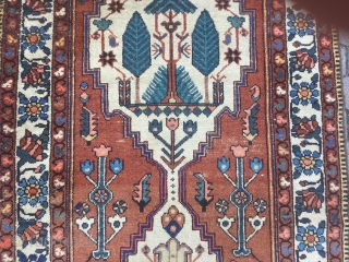 Antique Persian Bakhtiary runner with a beautiful tree design, size: ca 335cm x 107cm / 11' x 3'5''ft
               