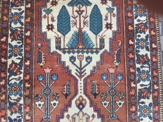 Antique Persian Bakhtiary runner with a beautiful tree design, size: ca 335cm x 107cm / 11' x 3'5''ft
               