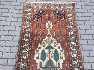 Antique Persian Bakhtiary runner with a beautiful tree design, size: ca 335cm x 107cm / 11' x 3'5''ft
               