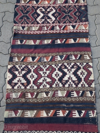 Antique Anatolian Malatya kilim, size: 300x73cm / 9'9''ft x 2'3''ft                       