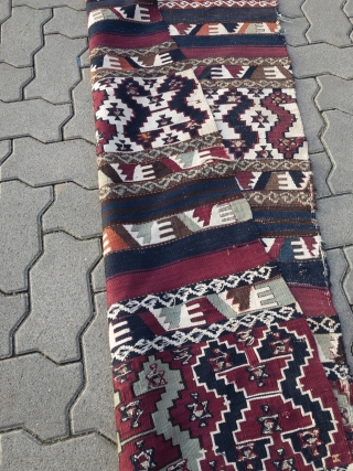 Antique Anatolian Malatya kilim, size: 300x73cm / 9'9''ft x 2'3''ft                       