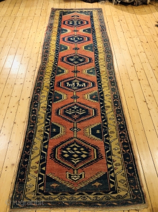 Very decorative antique Northwest Persian runner, size: 330x100cm / 10'9ft by 3'2ft                     