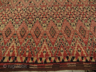 Semi-Antique Moroccan Berber carpet , higly decorative . Size : ca 300cm x 235cm  ( 9´9 x 7´7 )             