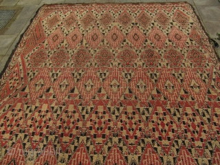 Semi-Antique Moroccan Berber carpet , higly decorative . Size : ca 300cm x 235cm  ( 9´9 x 7´7 )             