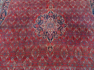 Antique squarish Bidjar carpet , origin : Persia . Decorative carpet , good quality . Age : circa 1920 . Size : ca 360cm x 320cm ( 11´9 x 10´5 )  