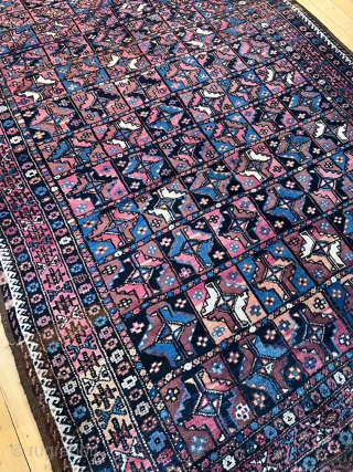 
Antique Turkmen inspired Kordi rug with Aina gul design, good condition. Size: 265x180cm / 8'7''ft x 6ft. Origin: Khorassan province, North-East Persia http://www.najib.de          