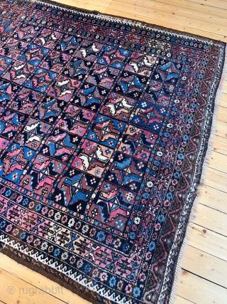 
Antique Turkmen inspired Kordi rug with Aina gul design, good condition. Size: 265x180cm / 8'7''ft x 6ft. Origin: Khorassan province, North-East Persia http://www.najib.de          