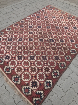 Antique Central-Asian rug (Uzbek? / Beshir?), size: 220x150cm / 7'3''ft x 5'ft                     