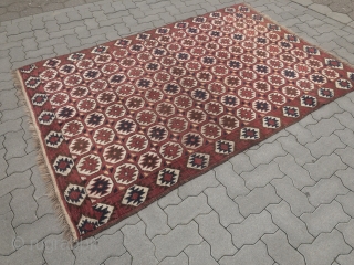 Antique Central-Asian rug (Uzbek? / Beshir?), size: 220x150cm / 7'3''ft x 5'ft                     