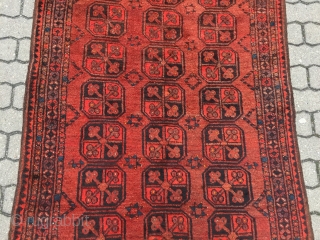 Antique Ersari rug, soft and glossy wool, very nice rust brown primary color. Size: 205x110cm / 6'8''ft x 3'7''ft              