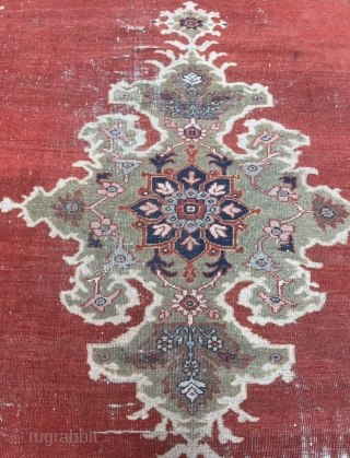 A highly decorative antique Persian Sultanabad carpet in original vintage condition, size: ca. 360x290cm / 11’8ft by 9’5ft               