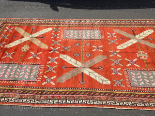 Antique Khotan rug, unusual design. Size: ca.: 310x160cm / 10’2ft by 5’3ft Age: circa 1920. http://www.najib.de                 