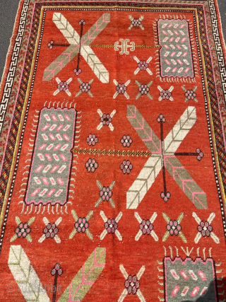 Antique Khotan rug, unusual design. Size: ca.: 310x160cm / 10’2ft by 5’3ft Age: circa 1920. http://www.najib.de                 