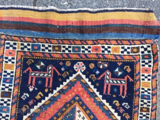 Antique Luri bagface with rainbow kilim, size: 55x50cm / 1'8'' x 1'6''ft
                     