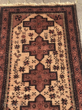 Lovely antique Ferdows Baluch rug with animals, size: 150x95cm / 5ft x 3'1''ft Very nice collector´s piece.                