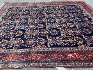  A fine antique Persian Tabriz carpet with cypress design, size: ca. 425x335cm / 14ft by 11ft www.najib.de               