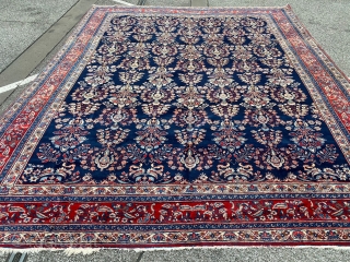  A fine antique Persian Tabriz carpet with cypress design, size: ca. 425x335cm / 14ft by 11ft www.najib.de               