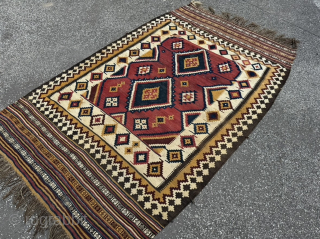 This beautiful antique kilim was woven by Luri tribes of Southpersia. Size: circa 235x150cm / 7‘7ft by 5ft http://www.najib.de              