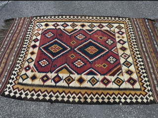 This beautiful antique kilim was woven by Luri tribes of Southpersia. Size: circa 235x150cm / 7‘7ft by 5ft http://www.najib.de              