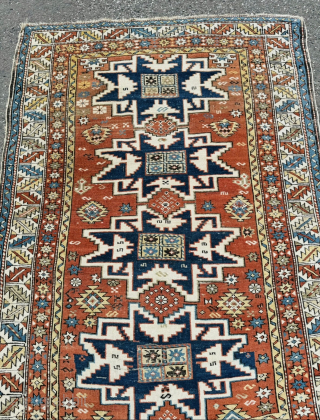 Antique Caucasian Leshgi rug, size: 160x113cm / 5‘3ft by 3‘7ft http://www.najib.de                      
