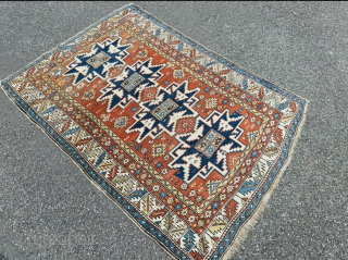 Antique Caucasian Leshgi rug, size: 160x113cm / 5‘3ft by 3‘7ft http://www.najib.de                      