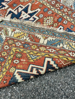 Antique Caucasian Leshgi rug, size: 160x113cm / 5‘3ft by 3‘7ft http://www.najib.de                      