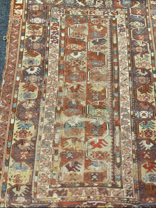 Very old antique Anatolian Melas rug, circa 200 years old. Beautiful Aubergine Color. Some condition problems but still very collectable             