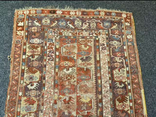 Very old antique Anatolian Melas rug, circa 200 years old. Beautiful Aubergine Color. Some condition problems but still very collectable             