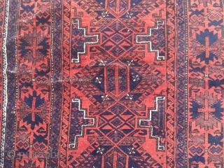 Antique Baluch rug with beautiful "crab" border. Size:150x98cm / 4'9''x3'2''ft www.najib.de                      