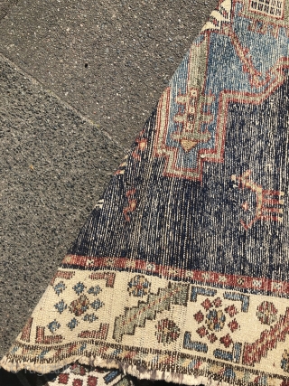 Look at the lions and giraffes in this playful and lovely antique Persian Bakhtiary tribal rug, size: 195x120cm / 6'4''ft x 4ft           