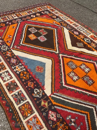 A beautiful Gabbeh rug woven by the Qashqai tribes from Southwest Persia, size: ca. 260x145cm / 8‘6ft by 4‘8ft Age: circa 1930. http://www.najib.de          