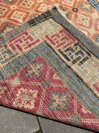 From an old German estate: Antique Chinese Ningh Xia rug, size: ca. 218x163cm / 7’2ft by 5’4ft condition as found. http://www.najib.de            