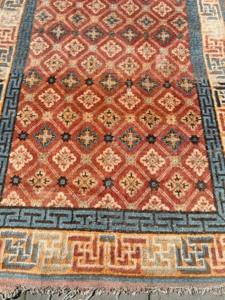 From an old German estate: Antique Chinese Ningh Xia rug, size: ca. 218x163cm / 7’2ft by 5’4ft condition as found. http://www.najib.de            