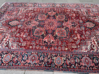 Exquisite Antique Persian Heriz rug, age: circa 1920. Size: 365x255cm / 12ft by 8’4ft beautiful earthy colors. http://www.najib.de               