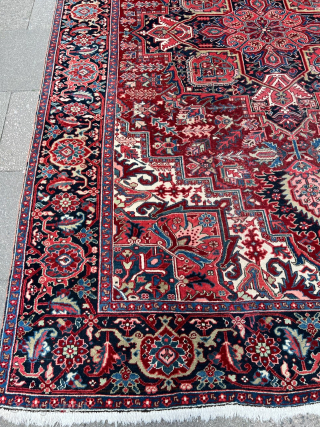 Exquisite Antique Persian Heriz rug, age: circa 1920. Size: 365x255cm / 12ft by 8’4ft beautiful earthy colors. http://www.najib.de               