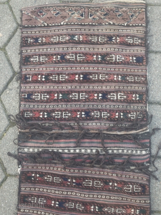 Antique doublebag or so called Khorjin, Baluch? Veramin area?? Not sure about the origin. 125x53cm / 4'1''ft x 1'7''ft              