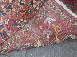 Lovely small antique Persian Malayer poshti, size: ca. 75x60cm / 2'5''ft x 2ft                    