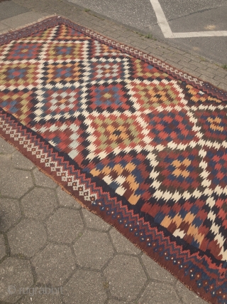 Beautiful antique Southpersian Qashqai kilim, 19th century, all natural colors. Size: 315x175cm / 10'4''ft x 5'8''ft                 