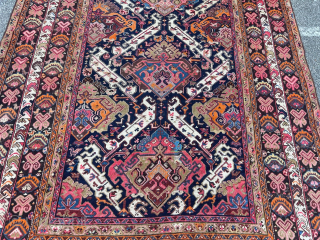 A large antique Caucasian Karabagh rug, archaic design. Size: ca. 435x210cm / 14‘3ft by 7ft http://www.najib.de  Whatsapp: +49 177 8850135            