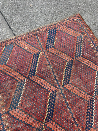 Antique Turkmen Ersari main carpet from the Amu Darya region. Age: 19th century. The carpet has some wear but is still very nice and reasonably priced. http://www.najib.de You can also contact us  ...